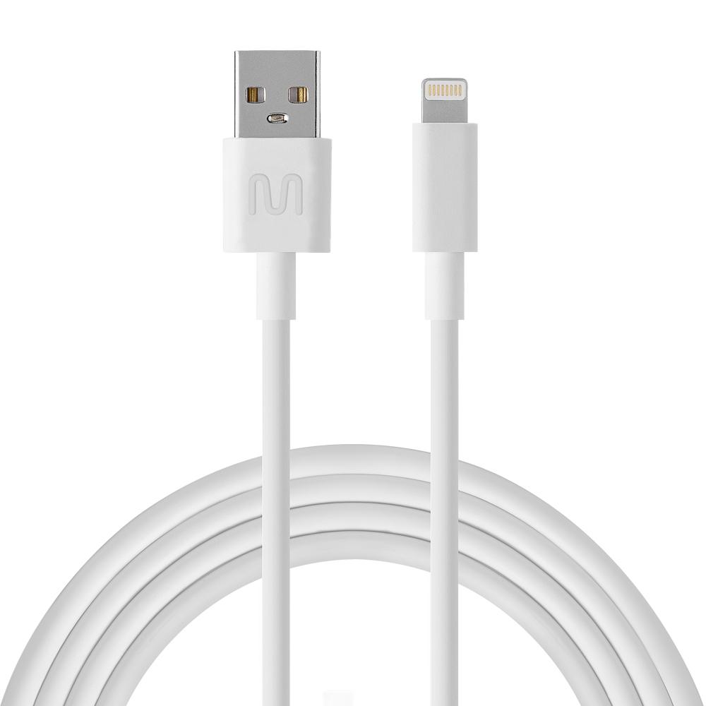 MOBIBOX USB-A to Lightning charging cable in white